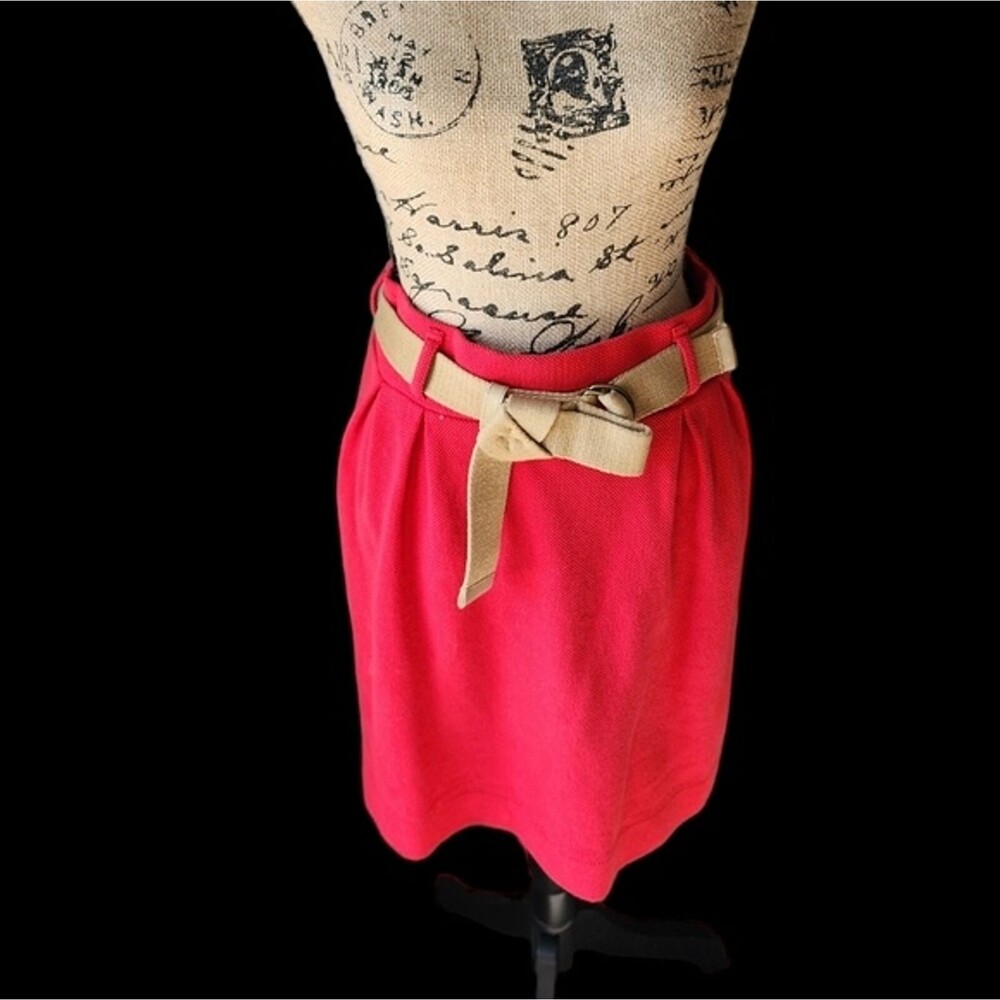 Cremieux Min Skirt Womens SZ L Bold French Simple‎ Spring Preppy Timeless Belted